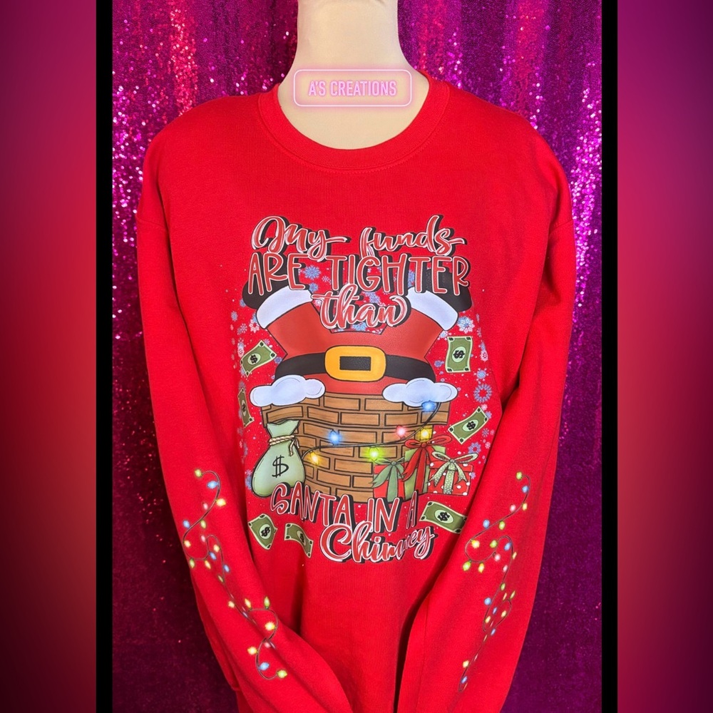 Red Funds Santa Crewneck Sweater